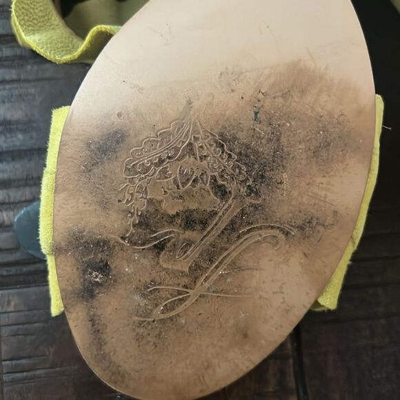 Free People Ruffle Block Heel Sandal Yellow Tan Double Strap Size 9 - Picture 10 of 14